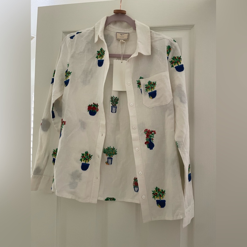 Sézane x Momoni Collaboration Tomboy Shirt NWT in Size 0 - Picture 5 of 9